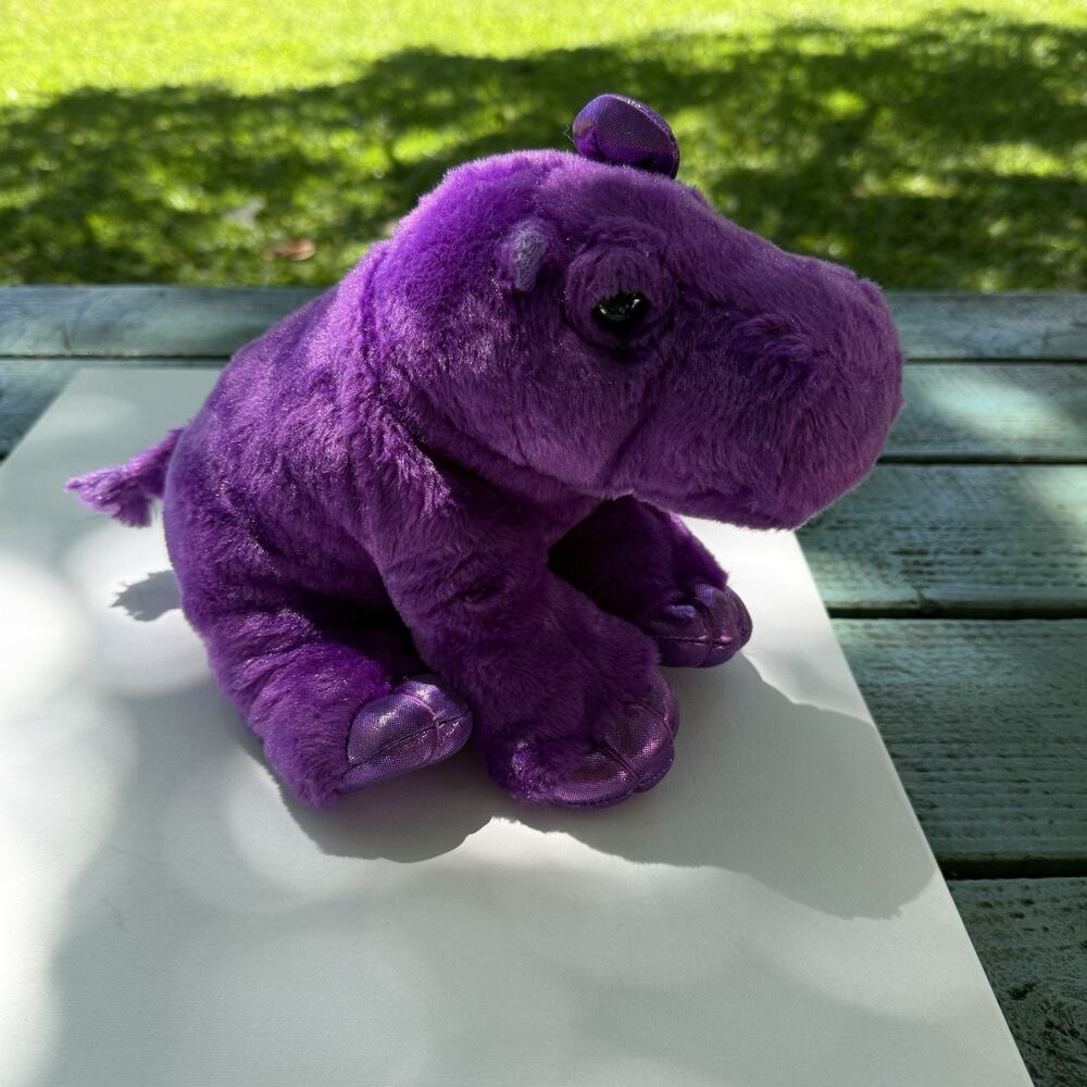 Aurora World Girlz Nation Purple Hippo Plush Stuffed Animal 10”
